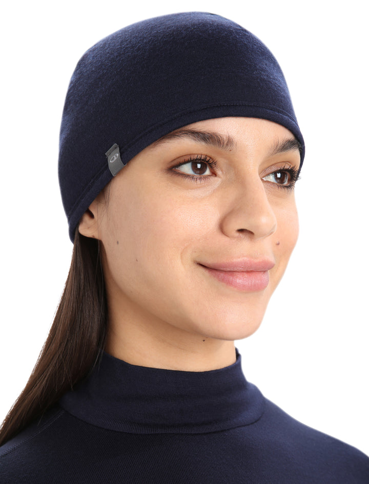 Adult Unisex Merino Reversible Pocket Hat Loden/Midnight Navy IBM200