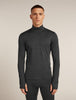 Mens 200 Merino Fine Ace Long Sleeve Half Zip Jet Heather 0A5767
