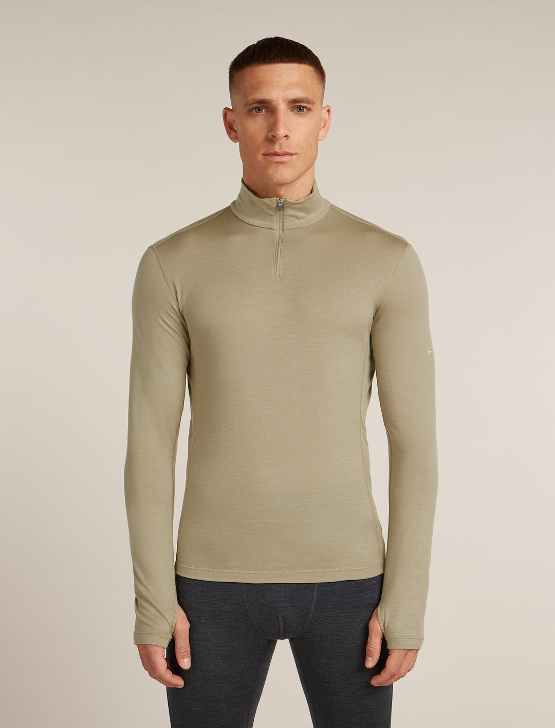 Mens 200 Merino Fine Ace Long Sleeve Half Zip Flagstone 0A5767