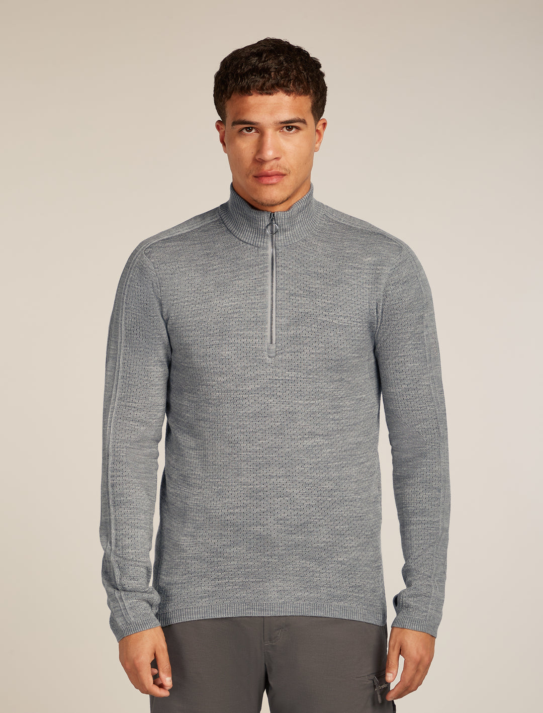 Mens Merino Anniversary Original Long Sleeve Half Zip Metro Heather 0A579D