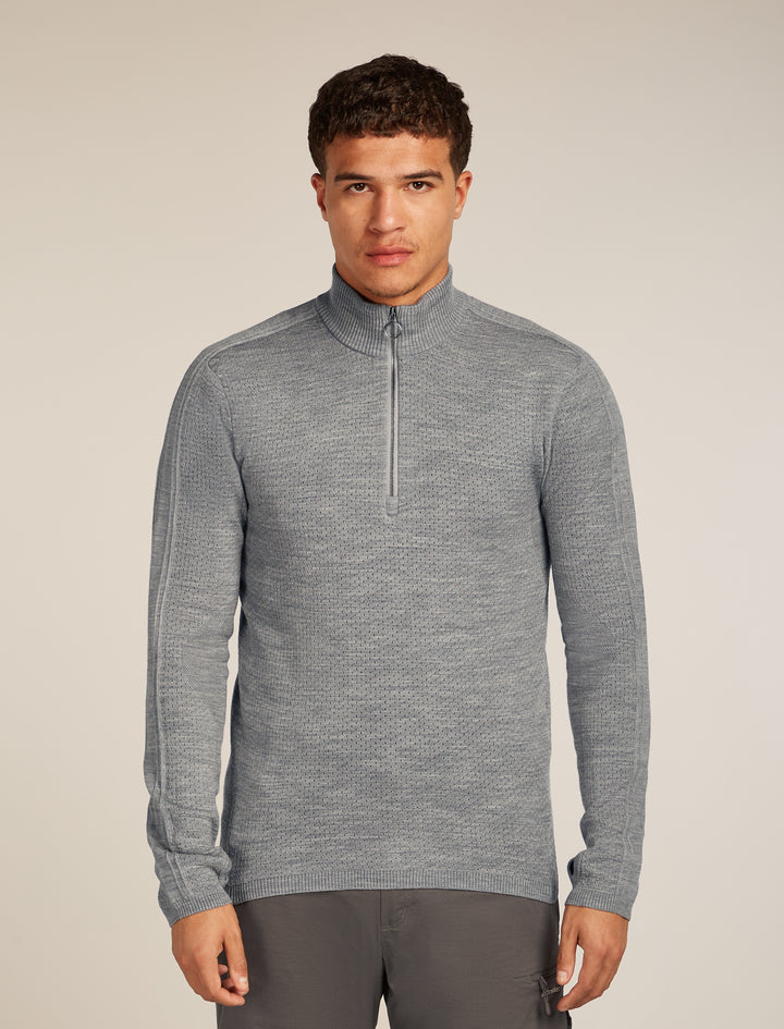 Mens Merino Anniversary Original Long Sleeve Half Zip Metro Heather 0A579D