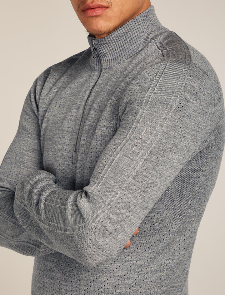 Mens Merino Anniversary Original Long Sleeve Half Zip Metro Heather 0A579D