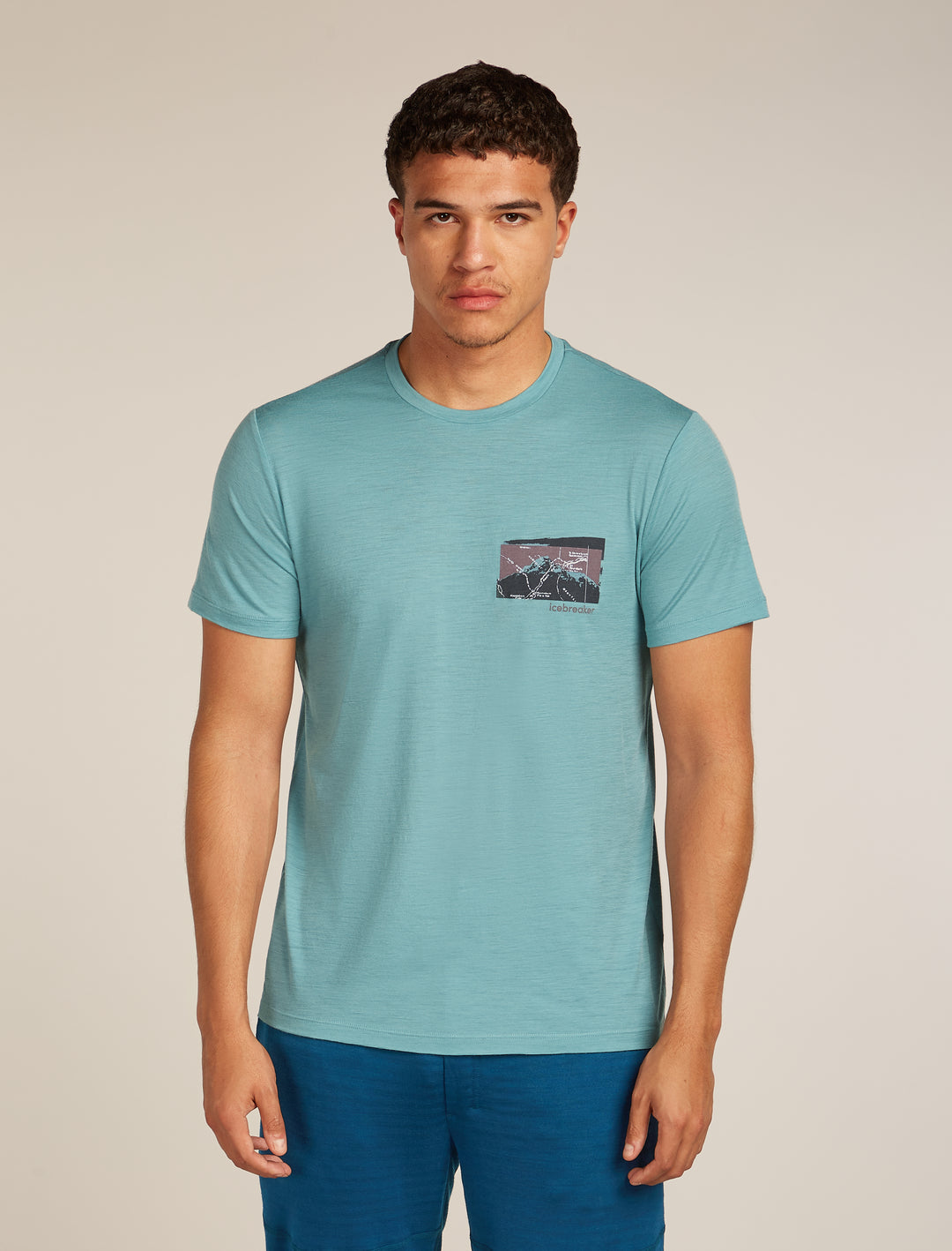 Mens Merino 150 Tech Lite SS Tee Infographic Hydro 0A57BX