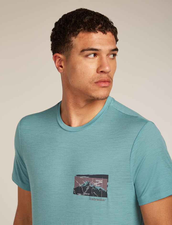 Mens Merino 150 Tech Lite SS Tee Infographic Hydro 0A57BX