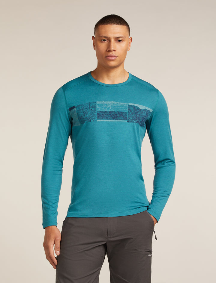 Mens 200 Oasis LS Crewe Elevation Topaz 0A57BD