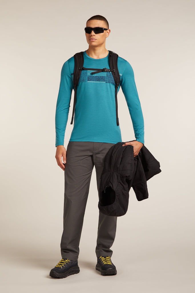 Mens 200 Oasis LS Crewe Elevation Topaz 0A57BD