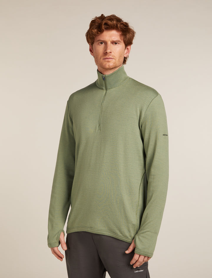 Mens Merino 300 Original Long Sleeve Half Zip Top Lichen B00871