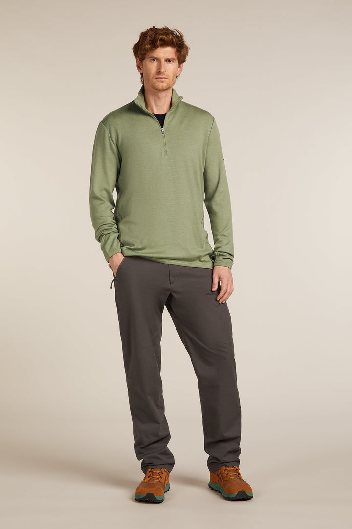 Mens Merino 300 Original Long Sleeve Half Zip Top Lichen B00871