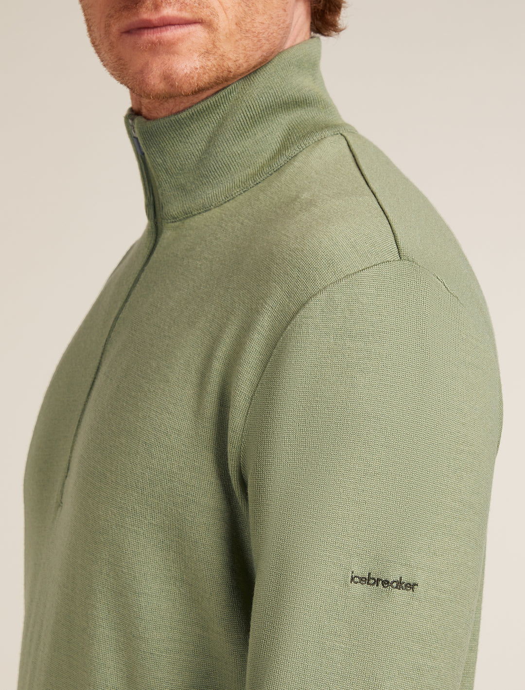 Mens Merino 300 Original Long Sleeve Half Zip Top Lichen B00871