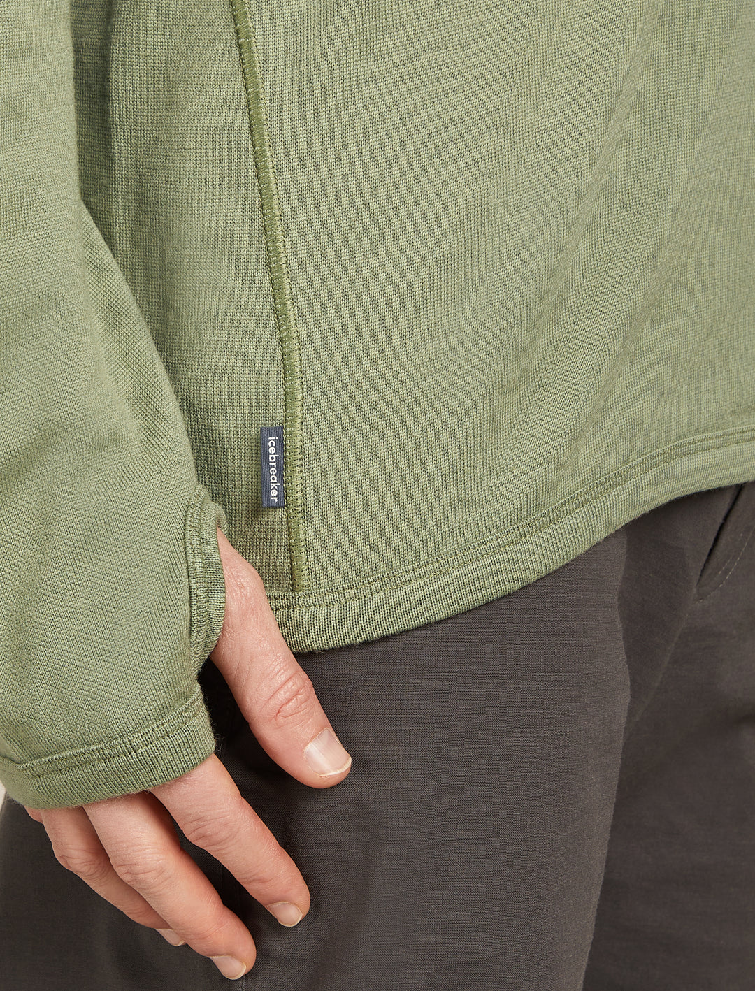 Mens Merino 300 Original Long Sleeve Half Zip Top Lichen B00871
