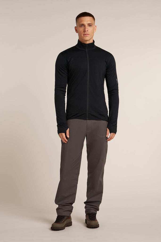 Mens Merino Blend 300 RealFleece Descender LS Zip Black 0A57CP