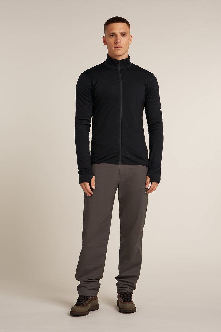 Mens Merino Blend 300 RealFleece Descender LS Zip Black 0A57CP