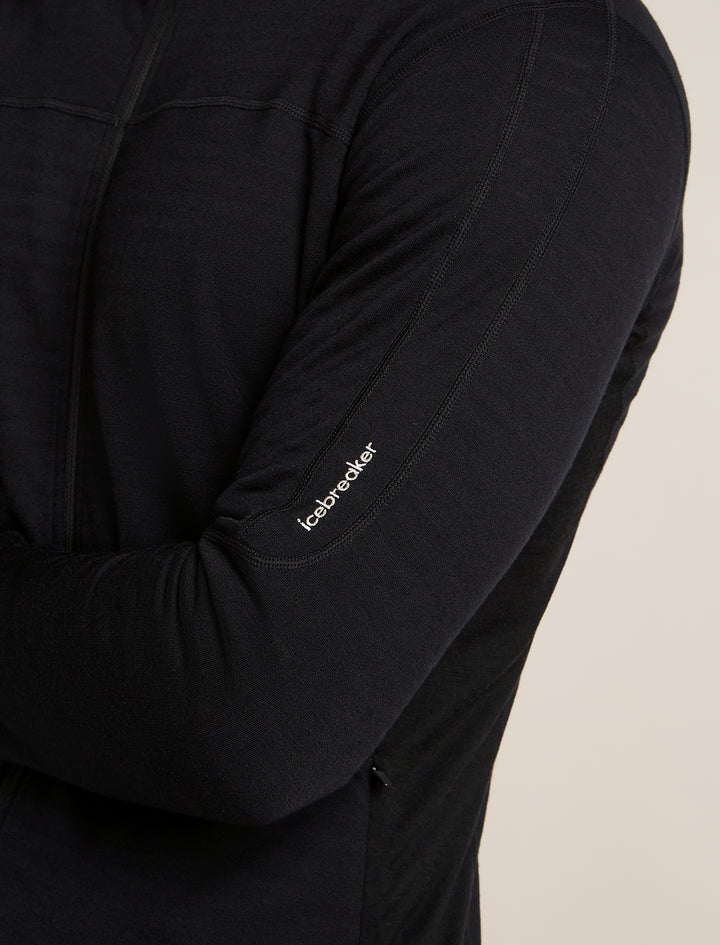 Mens Merino Blend 300 RealFleece Descender LS Zip Black 0A57CP