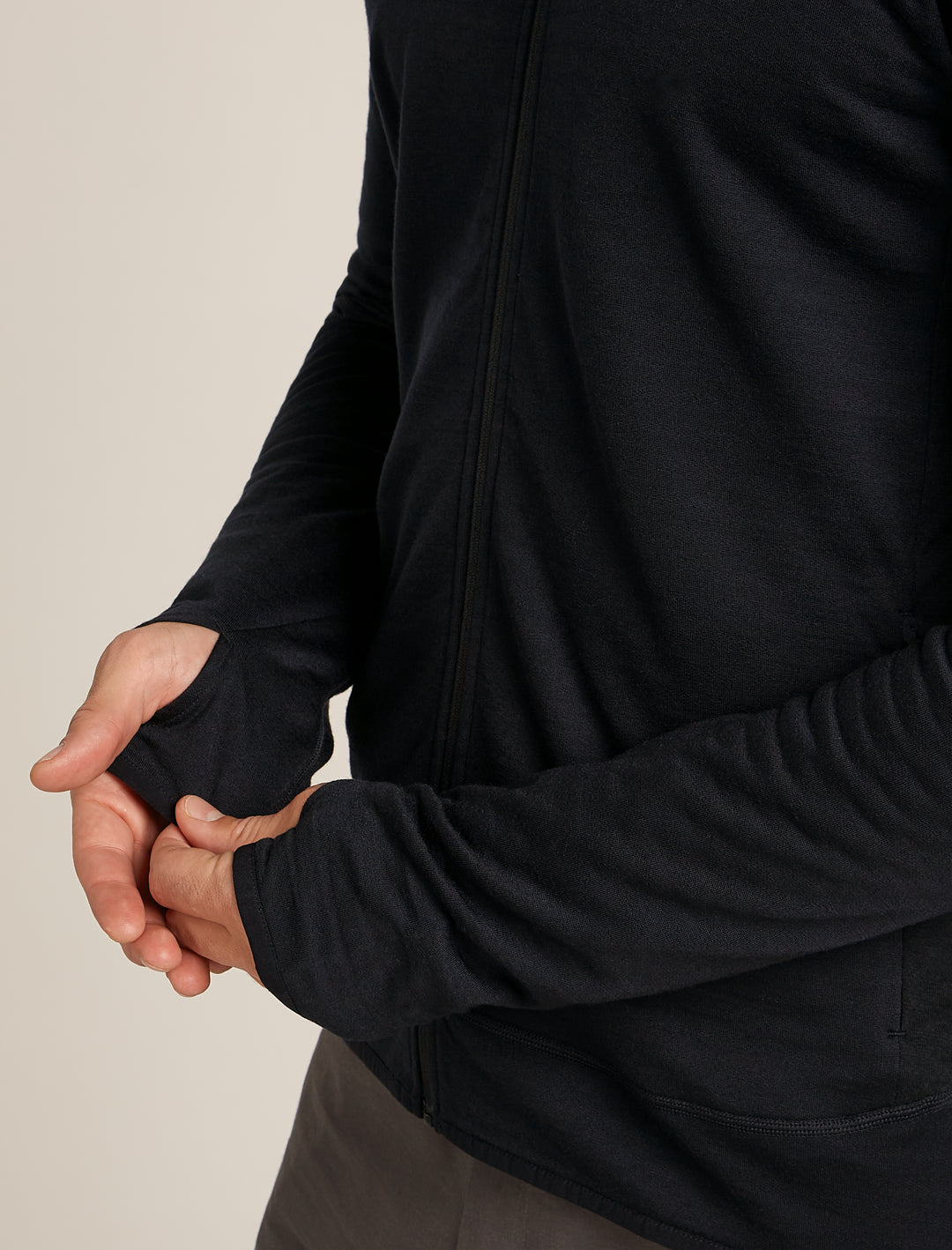 Mens Merino Blend 300 RealFleece Descender LS Zip Black 0A57CP
