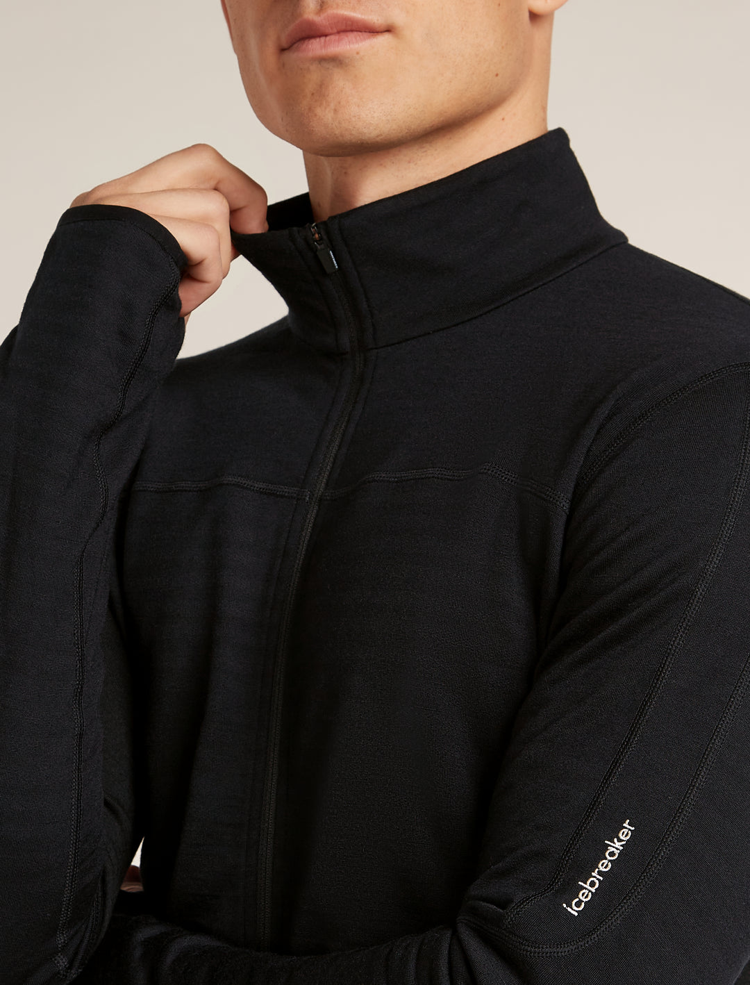 Mens Merino Blend 300 RealFleece Descender LS Zip Black 0A57CP