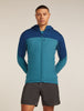 Mens Merino Blend 300 RealFleece™ Descender LS Zip Hoodie Topaz/Atlantis/CB 0A57CQ