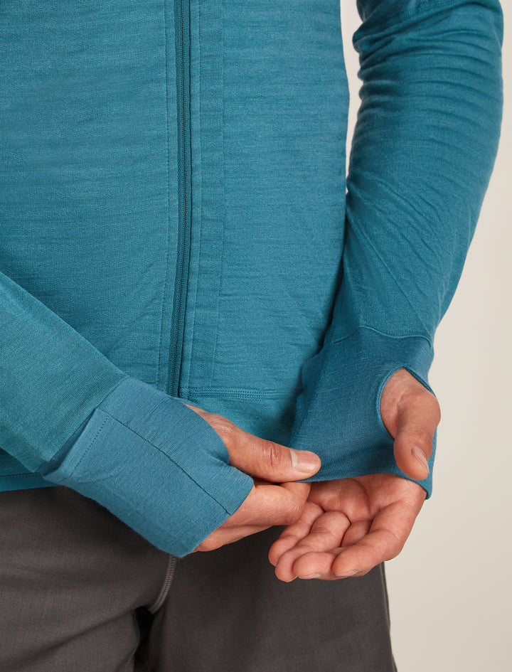Mens Merino Blend 300 RealFleece™ Descender LS Zip Hoodie Topaz/Atlantis/CB 0A57CQ