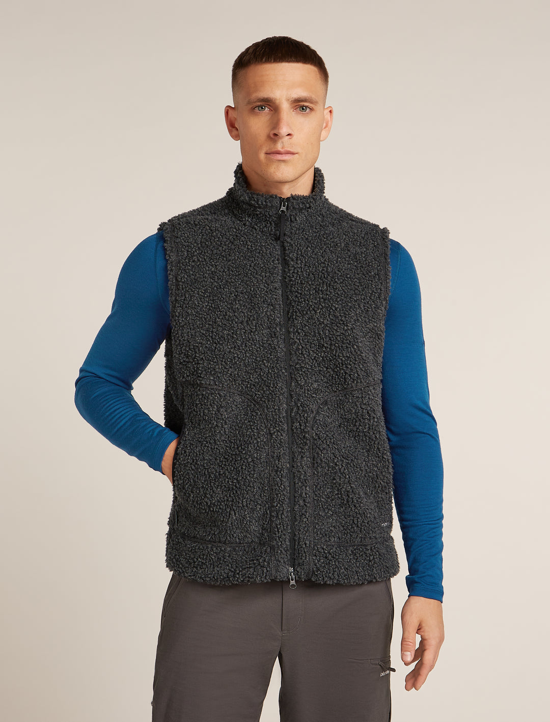 Mens Merino Blend 960 RealFleece™ High Pile Vest Jet Heather/Black 0A57AY