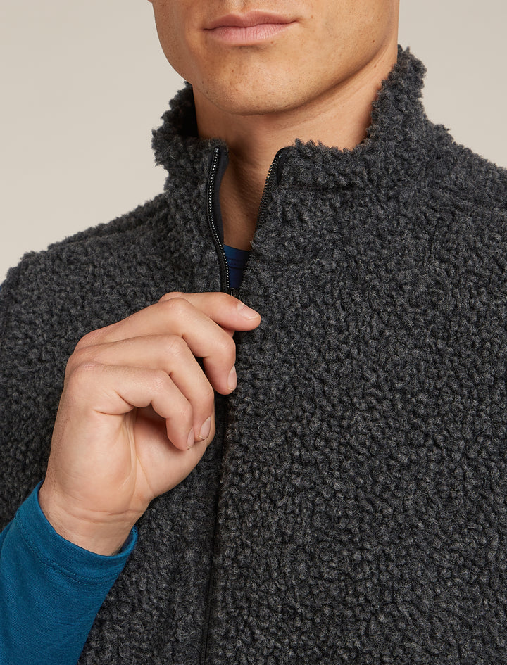 Mens Merino Blend 960 RealFleece™ High Pile Vest Jet Heather/Black 0A57AY