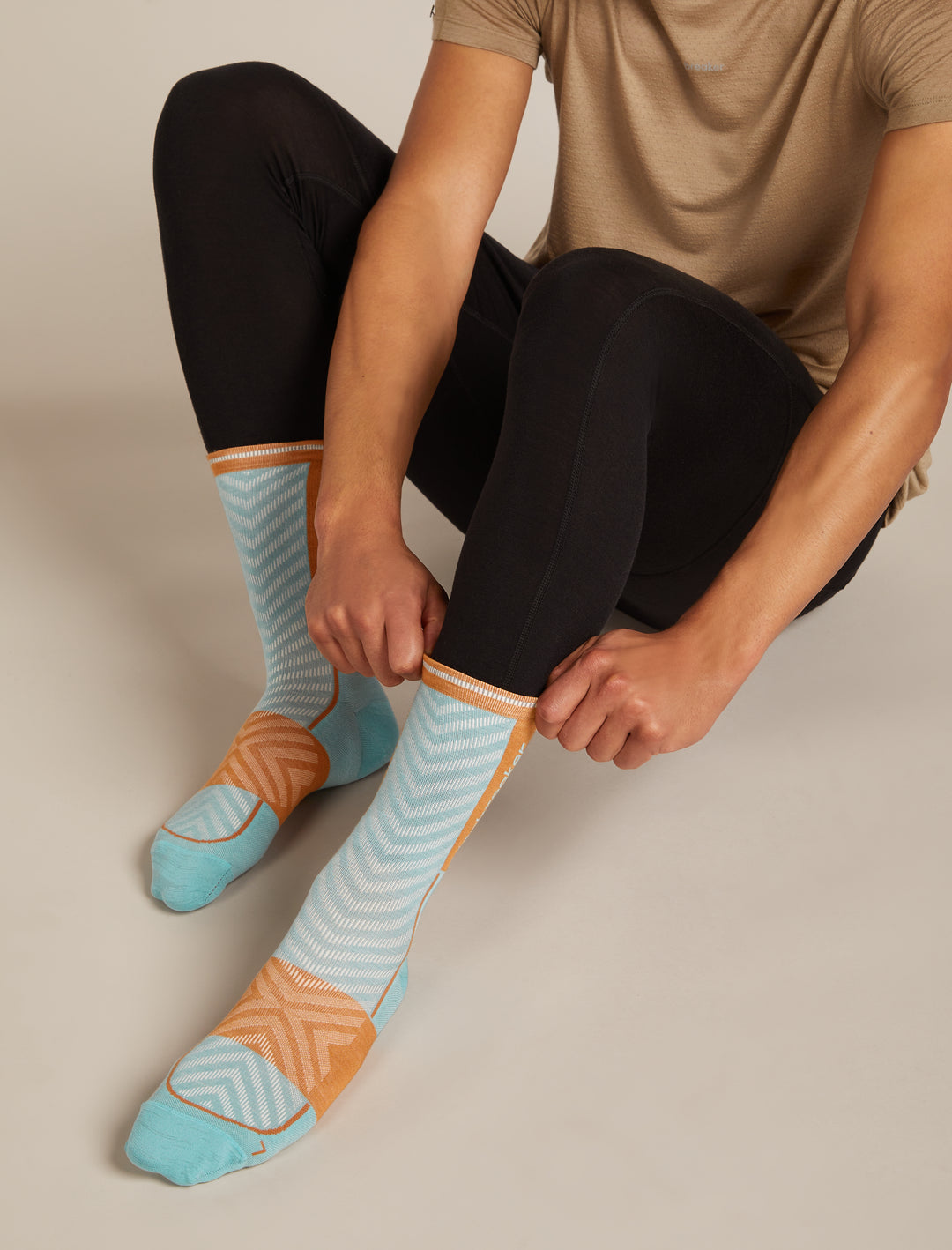 Mens Merino Blend Run+ Ultralight Crew Socks Hydro/Trail 0A56VL