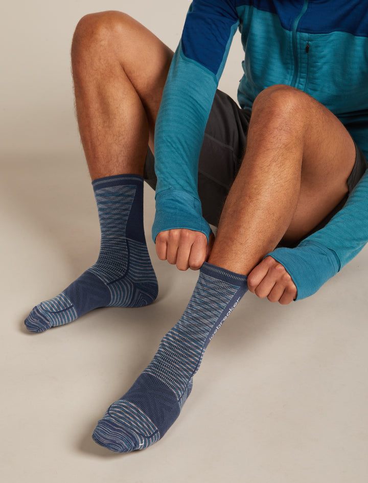 Mens Merino Blend Run+ Ultralight Crew FD Graphite/Snow 0A578W