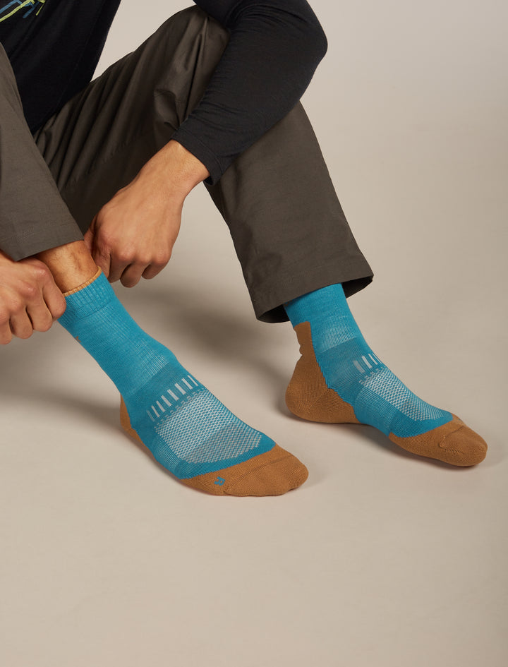 Mens Merino Hike+ Light Crew Socks Topaz/Trail 0A578O