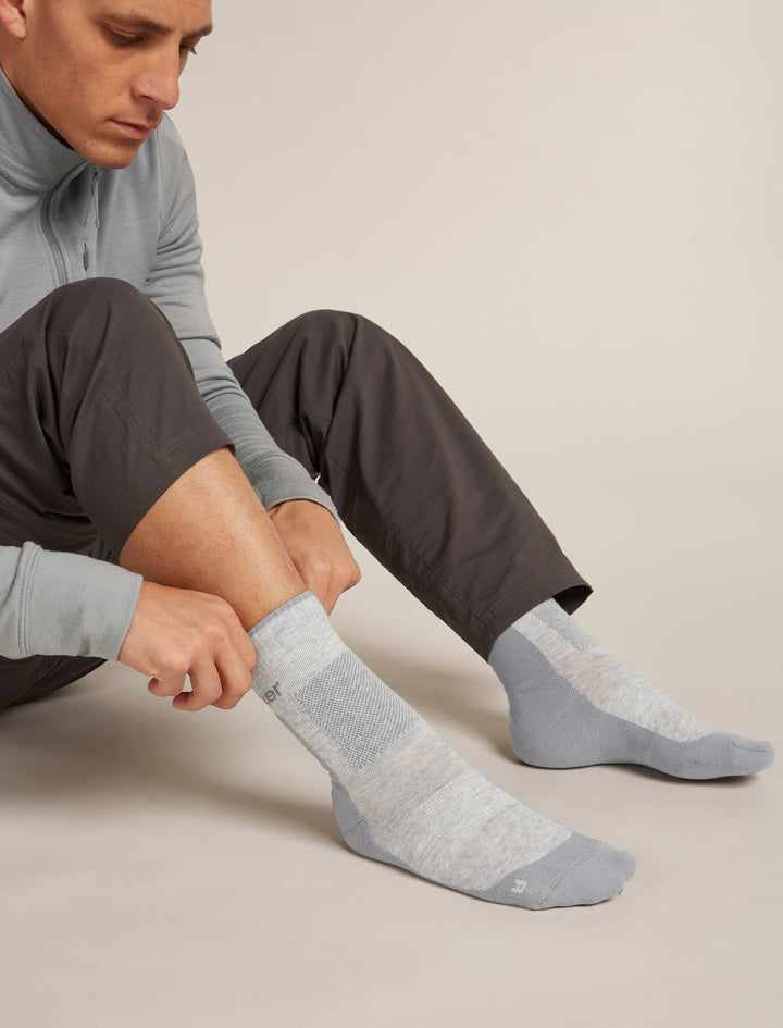 Mens Merino Hike+ Medium Crew Socks Blizzard Heather/Alloy 0A578M