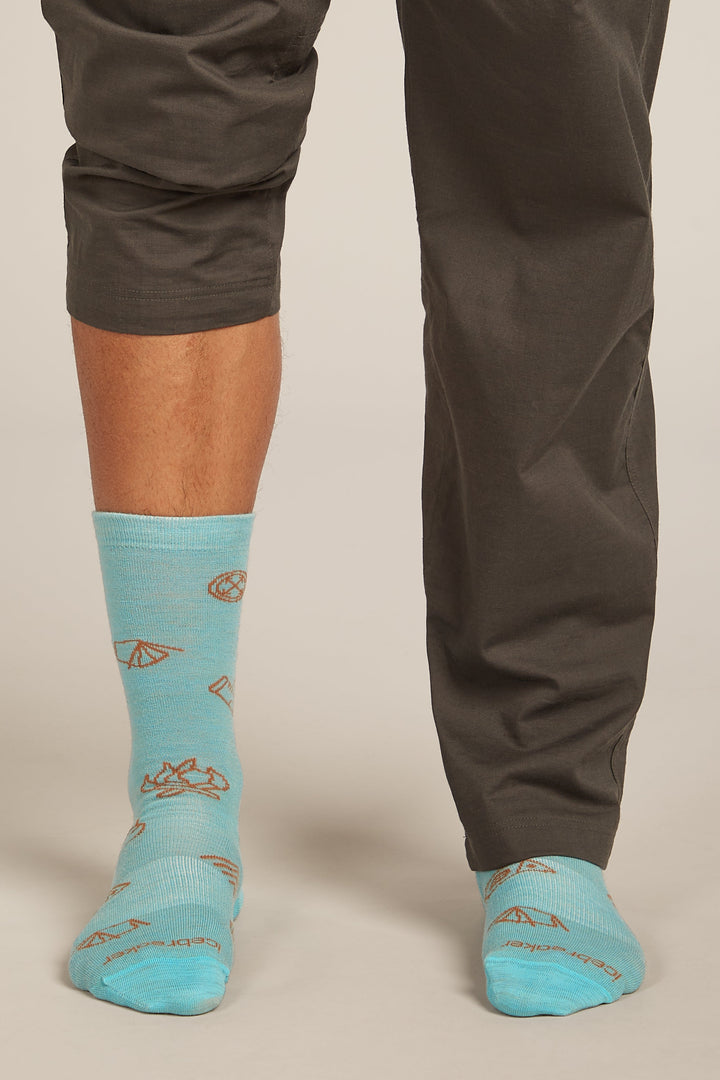 Mens Merino Lifestyle Ultralight Crew Socks Camp Essentials Hydro/Trail 0A574E