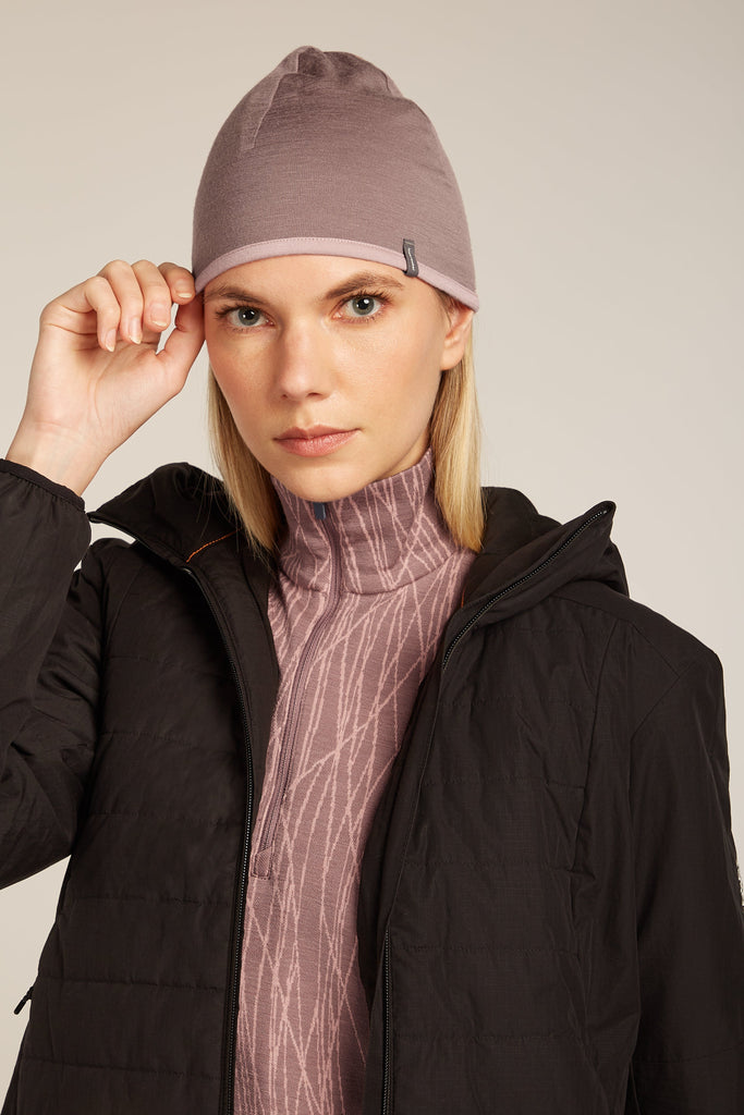 Adult Unisex Merino Reversible Pocket Hat Summit/Blush IBM200