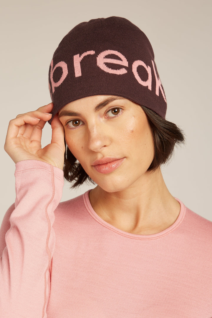 Adult Unisex Merino Icebreaker Beanie Java/Acid Pink  0A56SJ
