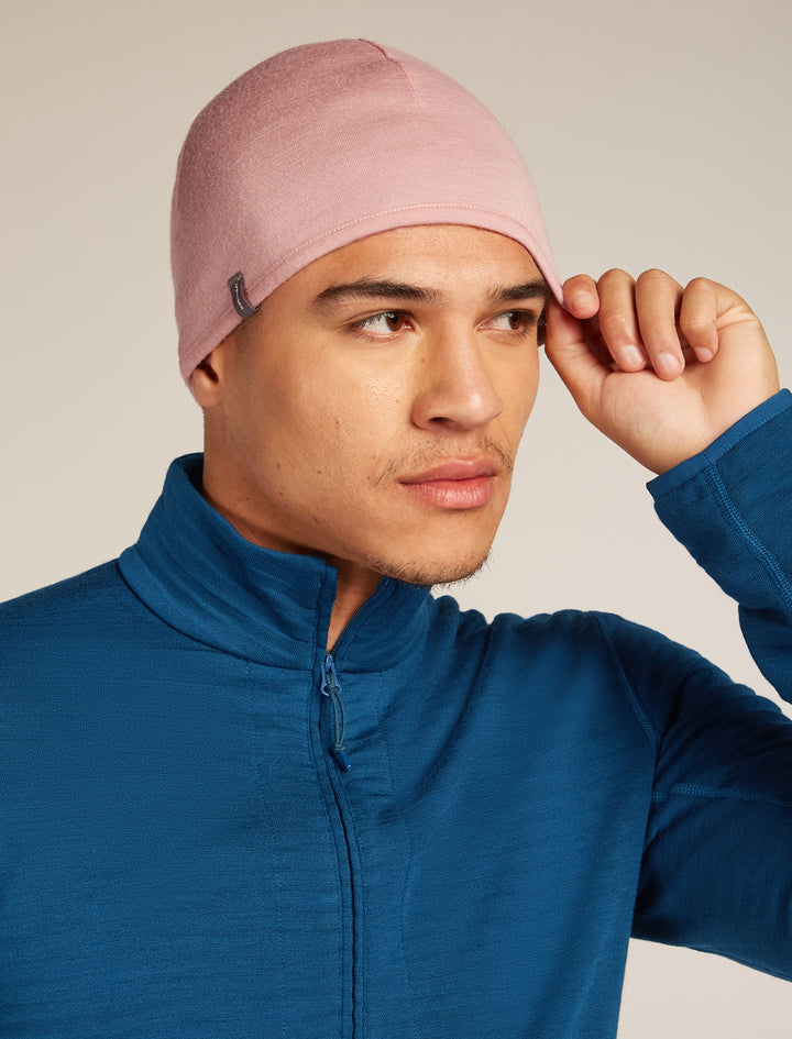 Adult Unisex Merino Reversible Pocket Hat Summit/Blush IBM200