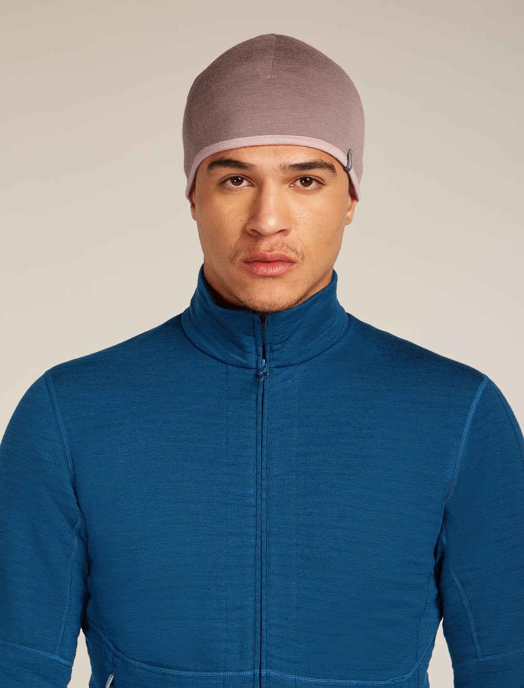 Adult Unisex Merino Reversible Pocket Hat Summit/Blush IBM200