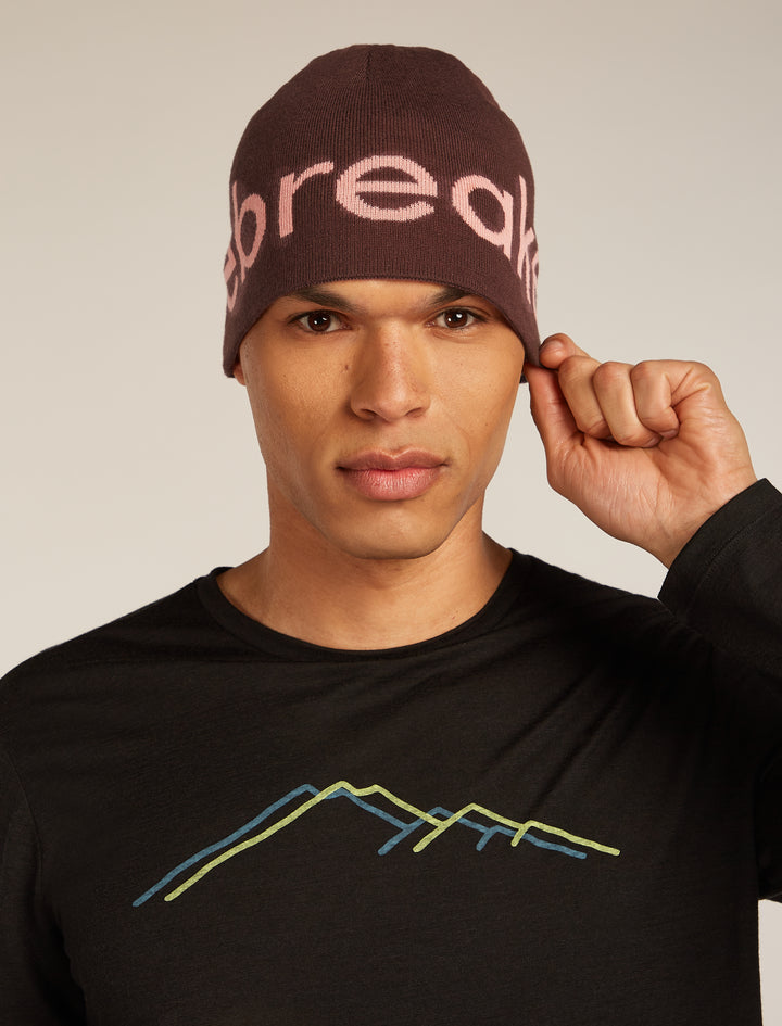 Adult Unisex Merino Icebreaker Beanie Java/Acid Pink  0A56SJ