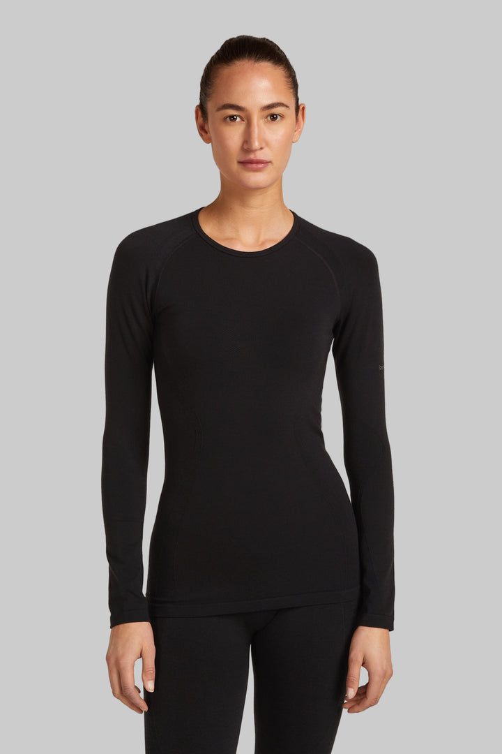 Womens Merino Blend 260 ZoneKnit™ Seamless LS Crewe Thermal  Black 0A571G