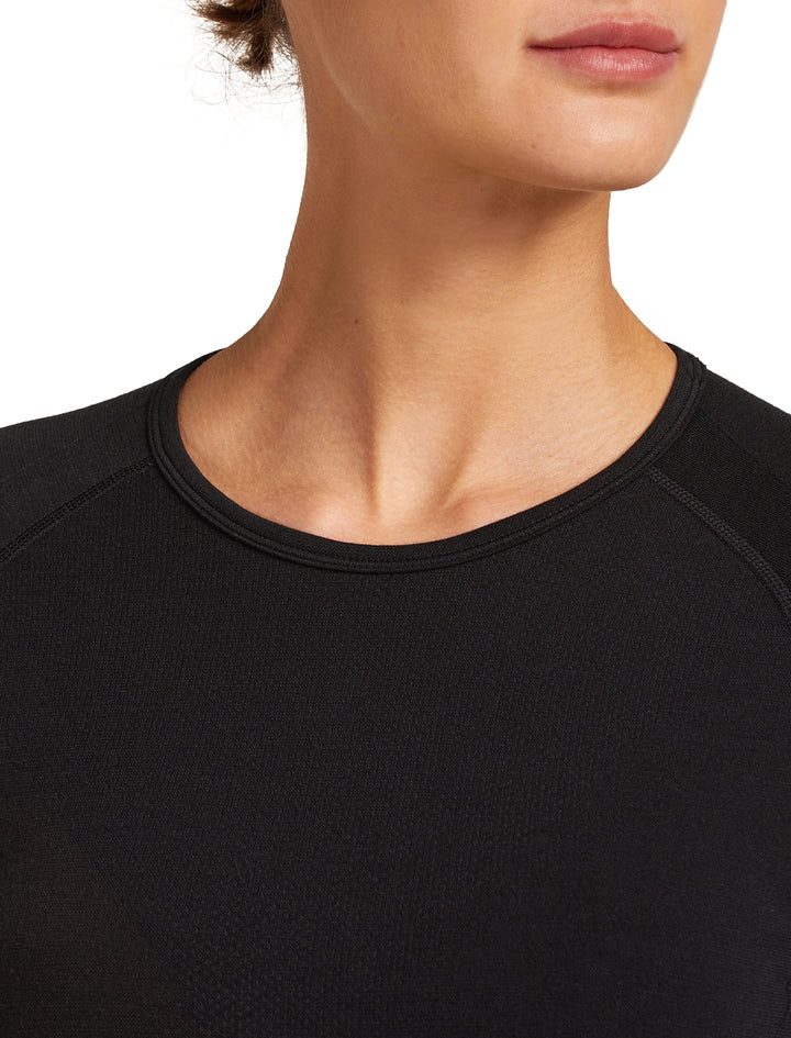 Womens Merino Blend 260 ZoneKnit™ Seamless LS Crewe Thermal  Black 0A571G