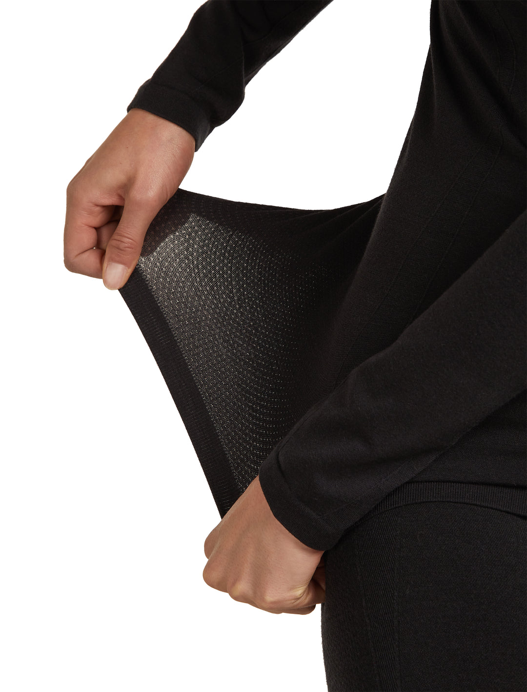 Womens Merino Blend 260 ZoneKnit™ Seamless LS Crewe Thermal  Black 0A571G