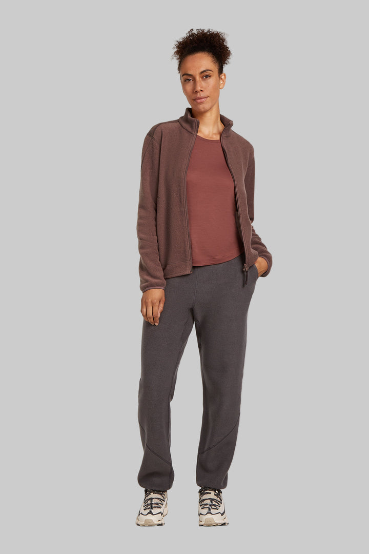 Womens Merino Blend 800 RealFleece™ Classic Pile LS Zip Carob 0A57B6