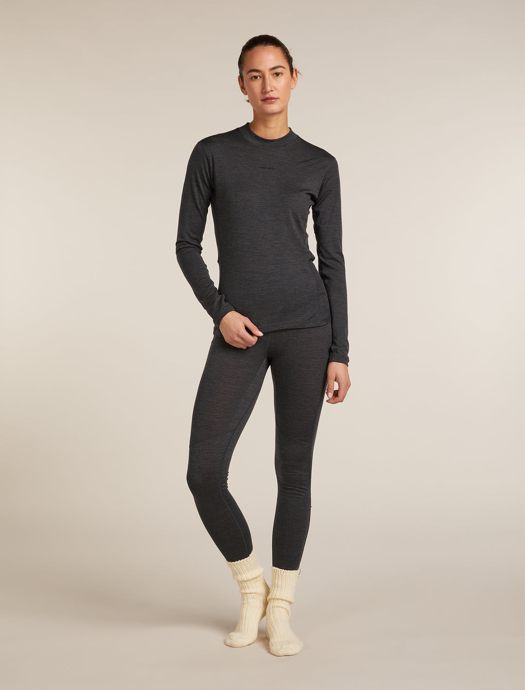 Womens 200 MerinoFine™ Ace LS Mock Neck Jet  0A5769