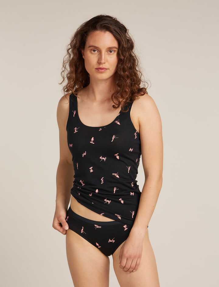 Womens Merino 150 Siren Hipkini Snow Day Black/Acid Pink 0A574Z
