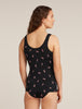 Womens Merino 150 Siren Tank Snow Day Black/Acid Pink 0A5751