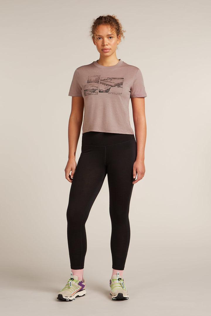 Womens Merino150 Tech Lite S S Crop Tee Summit  0A57CD
