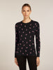 Womens Merino 200 Oasis LS Crewe Thermal Top Snow Day Black/Acid Pink 0A574W