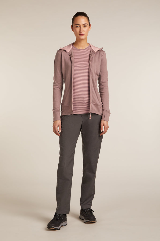 Womens Merino 260 Quantum Long Sleeve Zip Hoodie Summit/Blush BA56XR