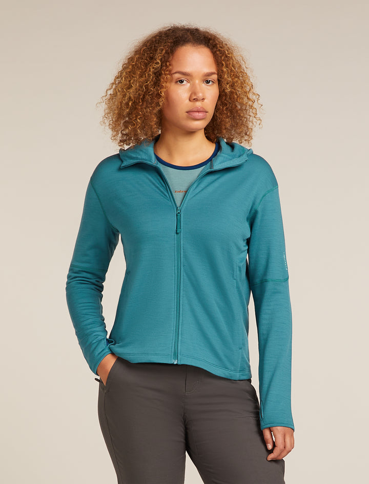 Womens Merino 360 Realfleece™ Elemental Long Sleeve Zip Hoodie Topaz 0A571T