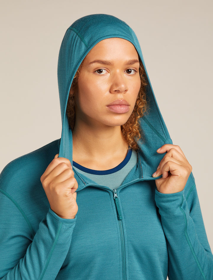 Womens Merino 360 Realfleece™ Elemental Long Sleeve Zip Hoodie Topaz 0A571T