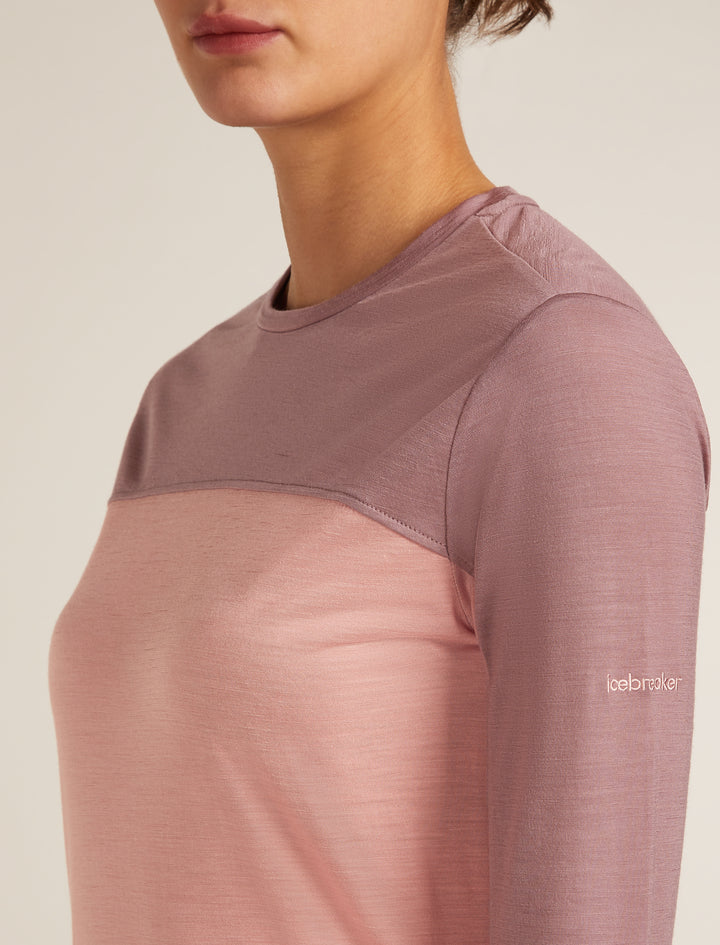 Womens Merino Blend 125 Cool-Lite™ Sphere L S T-Shirt Colour Block Blush/Summit 0A571L