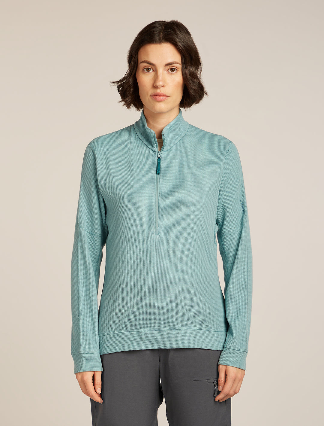 Womens 260 Waffle Knit Wander LLS  1/2 Zip Top Hydro 0A577V