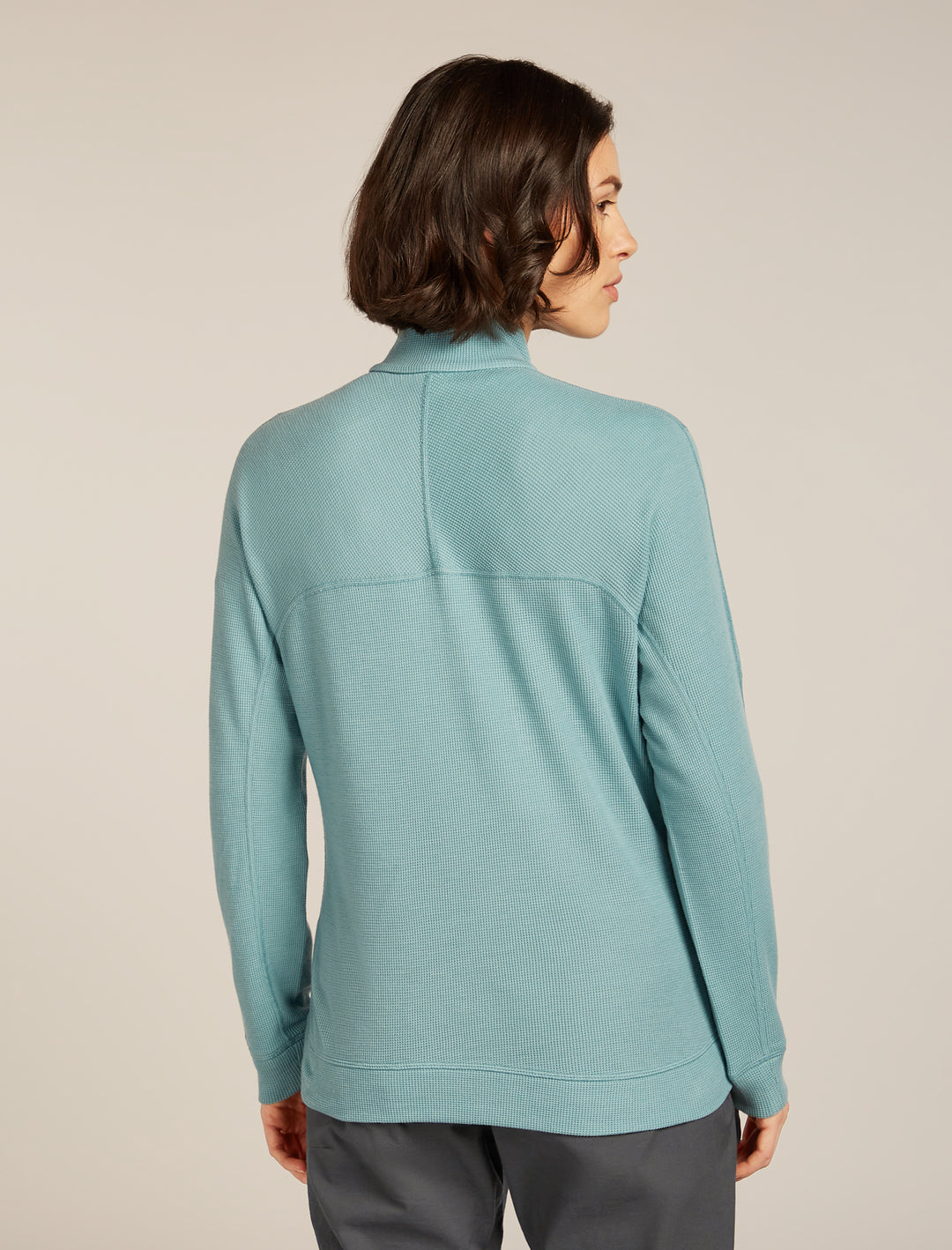 Womens 260 Waffle Knit Wander LLS  1/2 Zip Top Hydro 0A577V