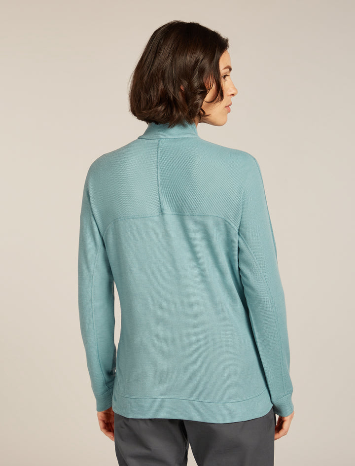 Womens 260 Waffle Knit Wander LLS  1/2 Zip Top Hydro 0A577V