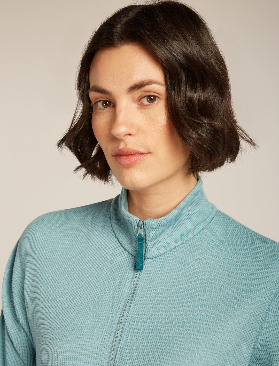 Womens 260 Waffle Knit Wander LLS  1/2 Zip Top Hydro 0A577V